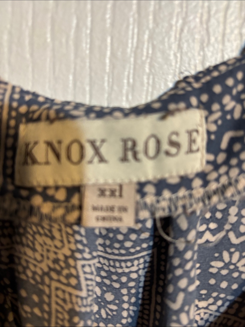 Knox Rose Navy & Cream Printed Sleeveless Tunic Top - Picture 3 of 6